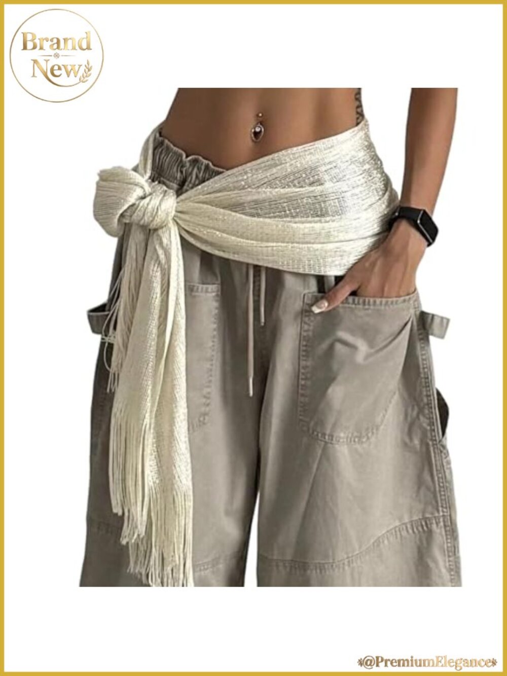 Womens Fringe Scarf Belt Wrap Skirt Tie Waist Triangle Hip Scarf Tassel